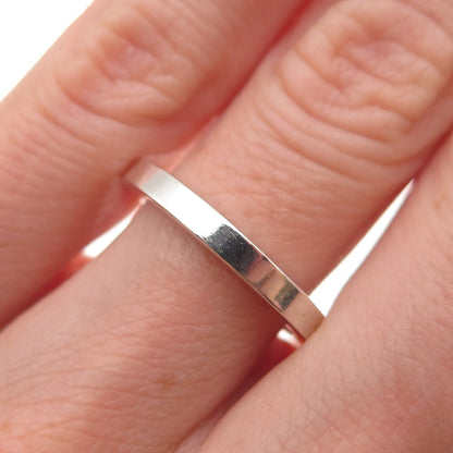 925 Sterling Silver Vintage Stackable Wedding Band Ring Size 6