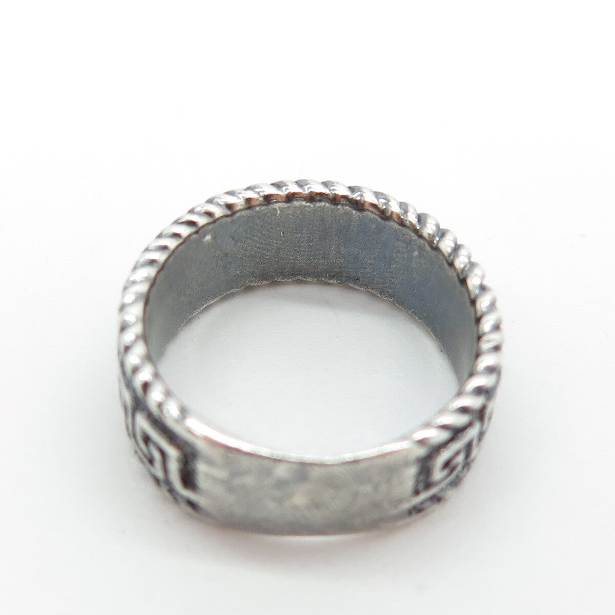 925 Sterling Silver Vintage Greek Maze Band Ring Size 6.5