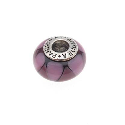 Pandora 925 Sterling Silver Murano Glass Slide Bead Charm