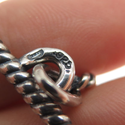 925 Sterling Silver Vintage Cable Link Oxidized Bracelet 6.75"
