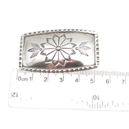 Larson & Bertha Blackgoat Navajo Old Pawn Sterling Silver Vintage Belt Buckle