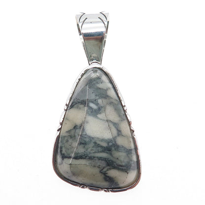 Jay King Desert Rose 925 Sterling Silver Vintage Real Jasper Modernist Pendant