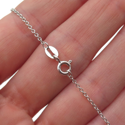 925 Sterling Silver Vintage St. Conrad & St. John Eudes Cable Chain Necklace 18"