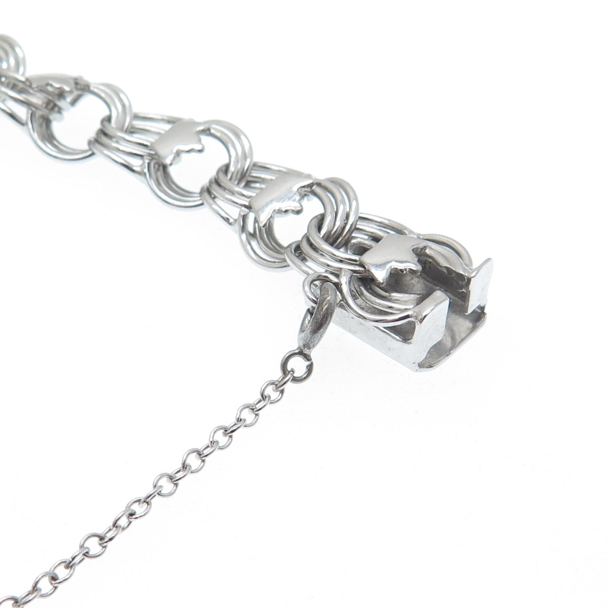 AMERICAN 925 Sterling Silver Antique Art Deco Bismark Link Bracelet 7"