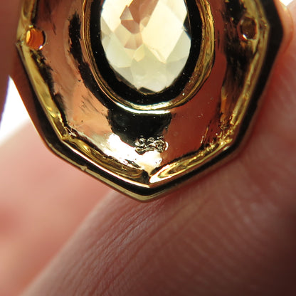 925 Sterling Silver Gold Plated Real Citrine & Opal Dangle Earrings