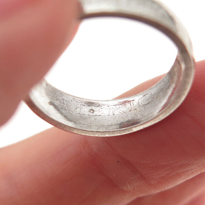 Merica 925 Sterling Silver Vintage Textured Oxidized Band Ring Size 7.25