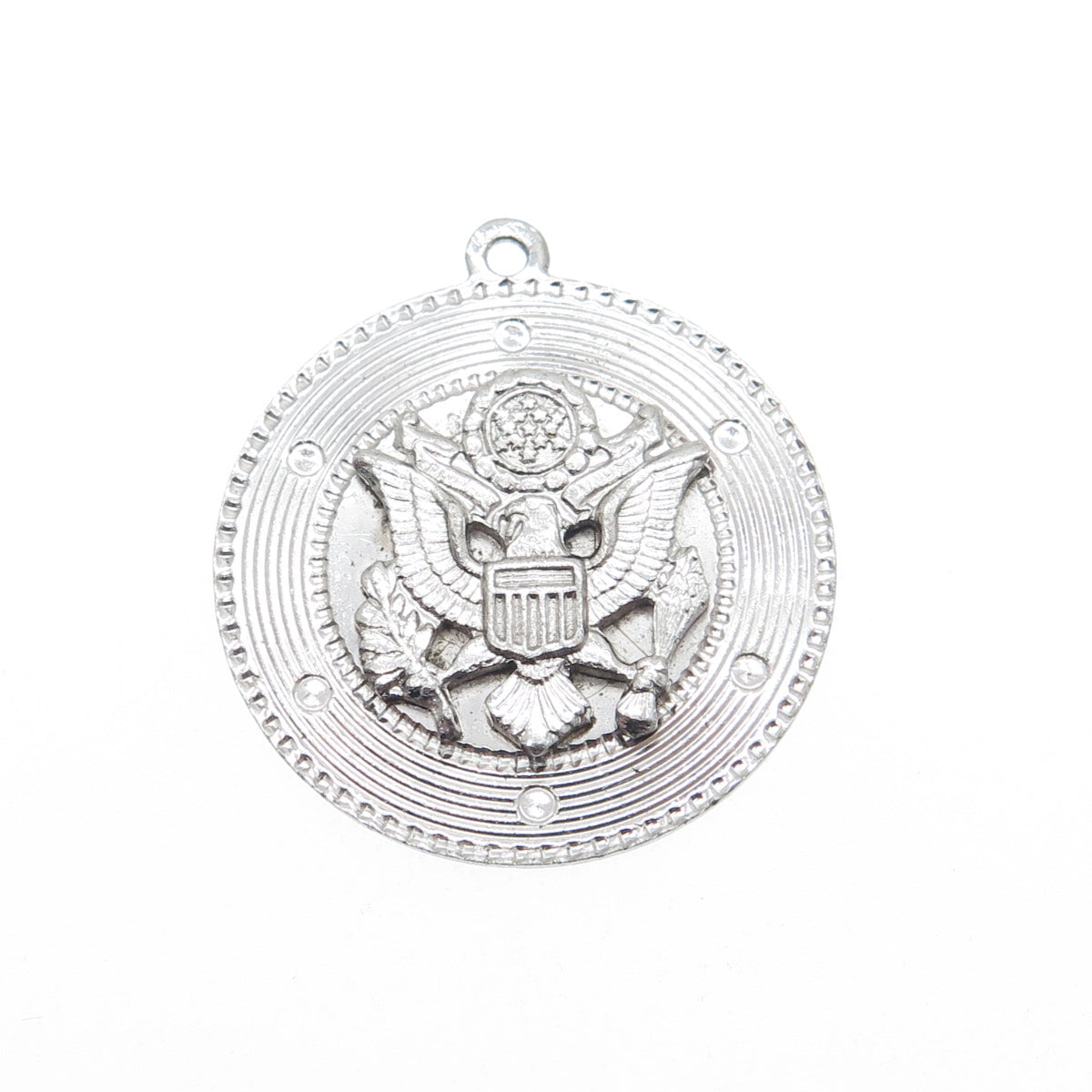 TOWN & COUNTY 925 Sterling Silver Vintage Engraved Federal Eagle Pendant