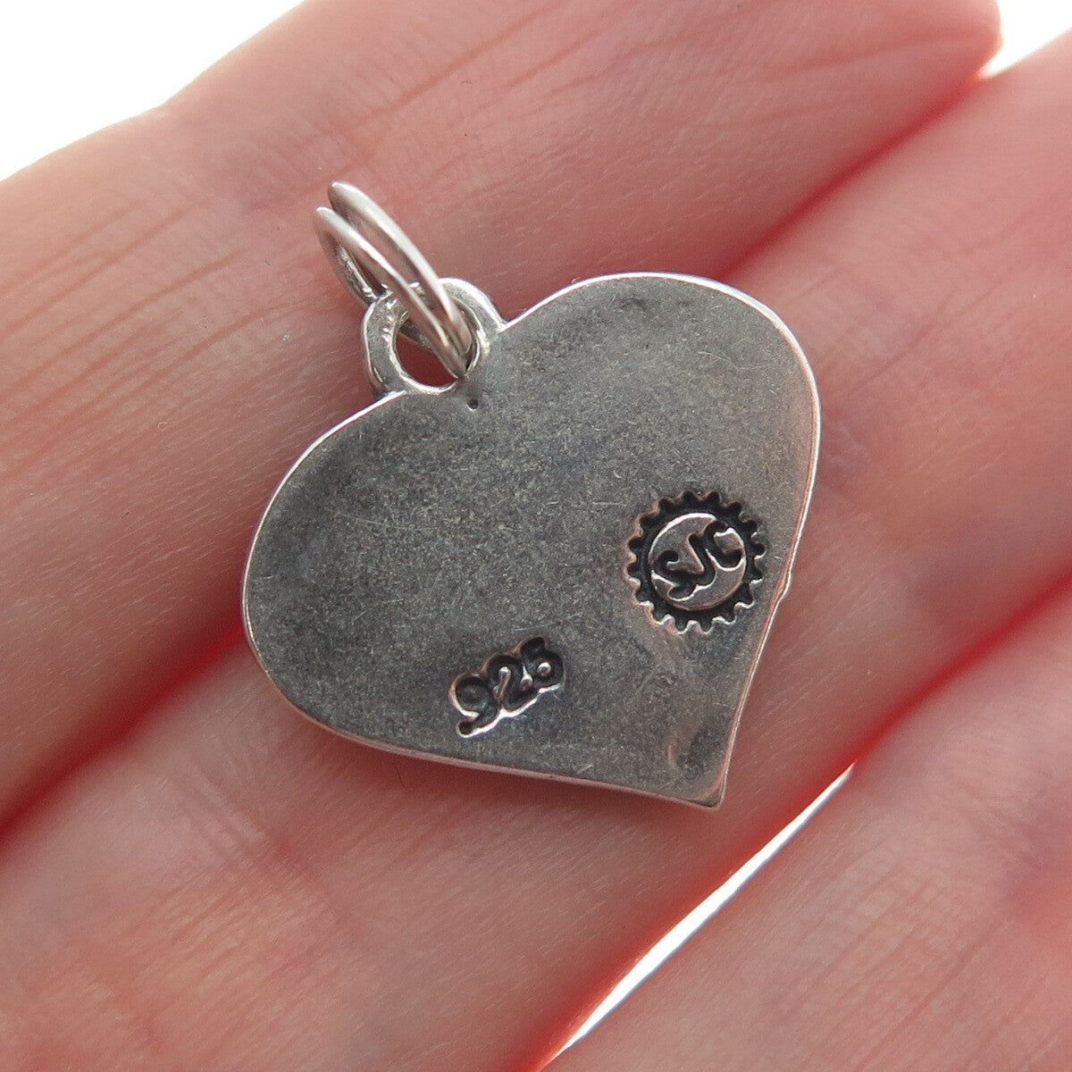 SUNDANCER 925 Sterling Silver Vintage Friend Heart Minimalist Charm Pendant