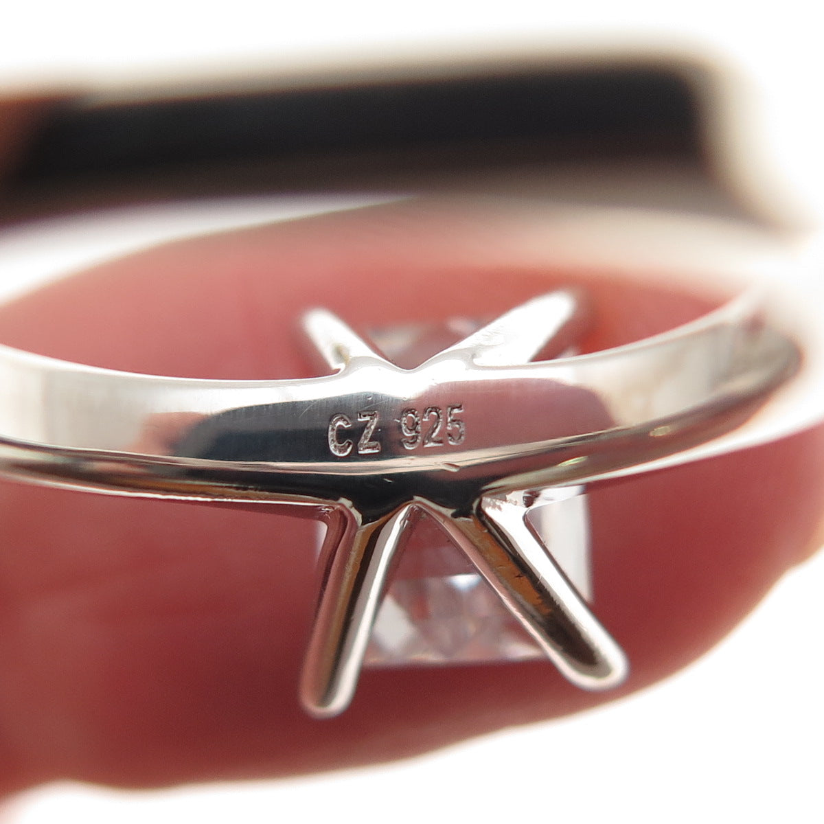 TYCOON 925 Sterling Silver C Z Engagement Ring Size 5.25
