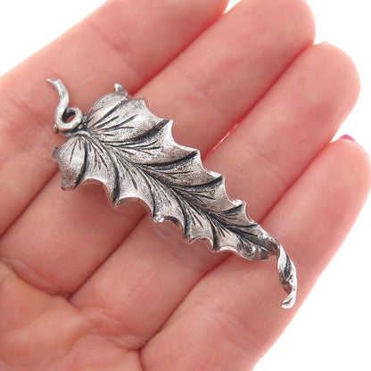 800 Silver Vintage Floral Leaf Oxidized Pin Brooch