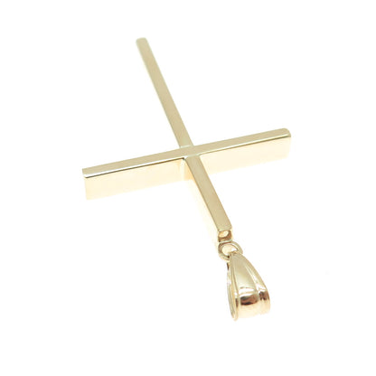 14K Yellow Gold Cross Religious Charm Pendant