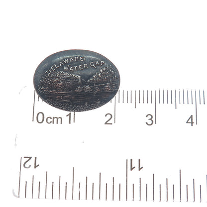 925 Sterling Silver Vintage Delaware Water Gap Oxidized Pin Brooch