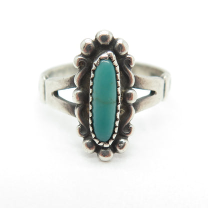 BELL TRADING POST Old Pawn 925 Sterling Silver Kingman Turquoise Ring Size 6.5