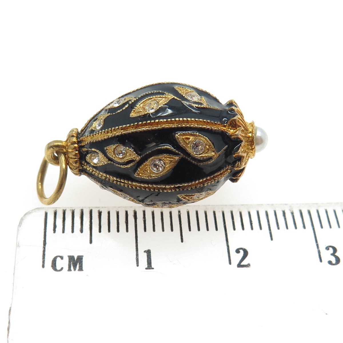 RAFKA Retired Sterling Silver Vermeil Enamel Rhinestone Easter Egg Charm Pendant