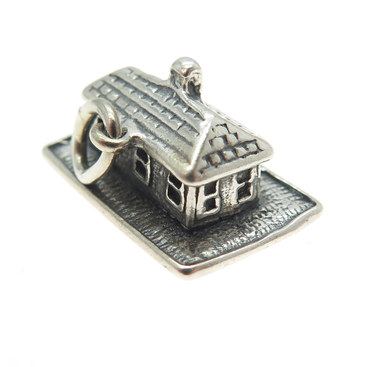 925 Sterling Silver Vintage Old House Charm Pendant