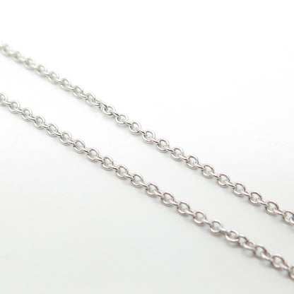 925 Sterling Silver Pave C Z Heart Locket Pendant Rolo Chain Necklace 14"