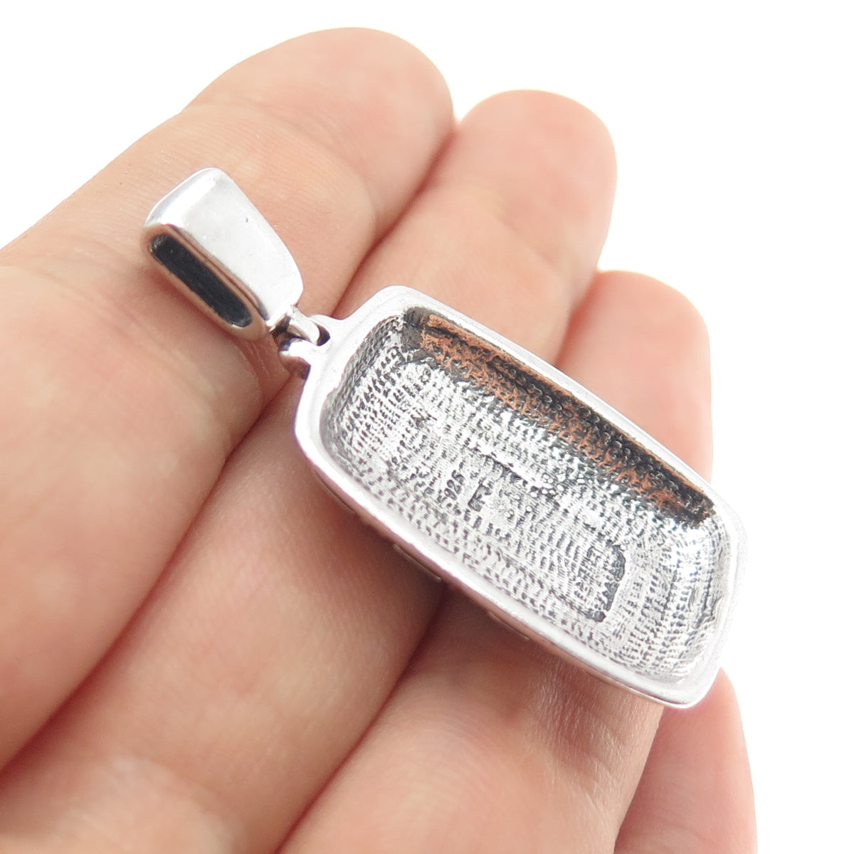 CFJ Collins Fine 925 Sterling Silver Vintage Real Black Onyx Greek Maze Pendant