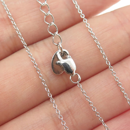 925 Sterling Silver C Z Letter "O" Initial Rolo Chain Necklace 18-20"