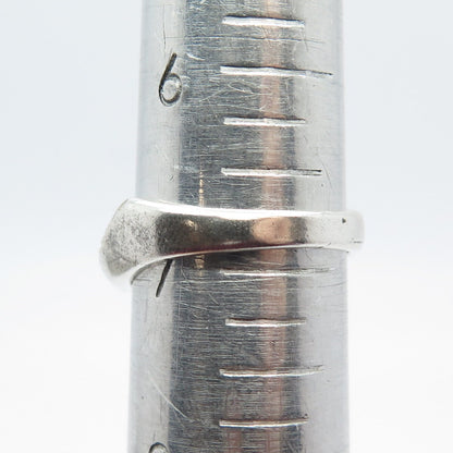 925 Sterling Silver Vintage Abstract Ring Size 6.75