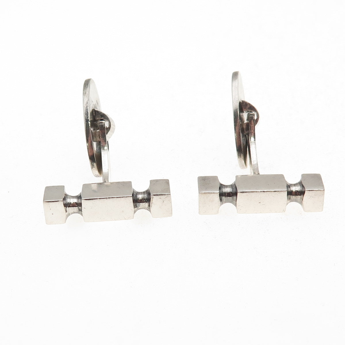 Willy H. Jacob Kromar 830S Silver Vintage Denmark Modernist Oxidized Cufflinks
