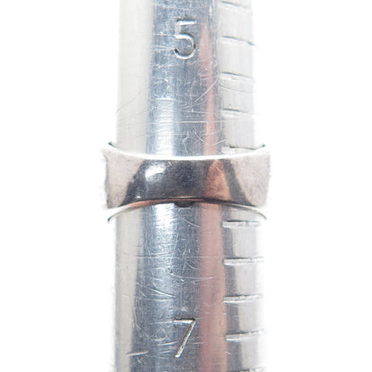 925 Sterling Silver Vintage Modernist Oxidized Ring Size 6.25
