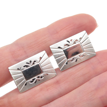 ANSON 925 Sterling Silver Vintage Engraved Cufflinks