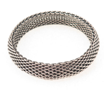 Tiffany & Co. 925 Sterling Silver Vintage Somerset Mesh Bracelet 8"