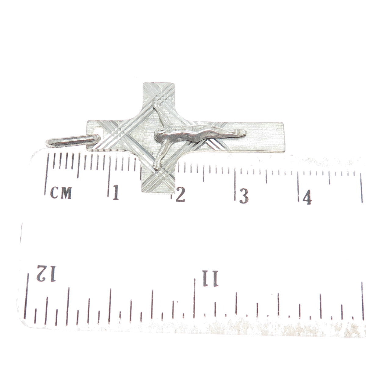 925 Sterling Silver Vintage Italy Crucifix Cross Pendant