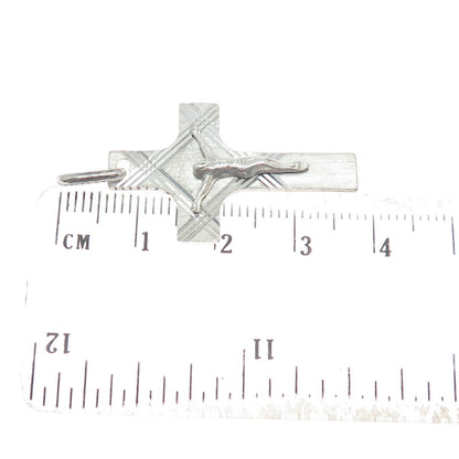 925 Sterling Silver Vintage Italy Crucifix Cross Pendant