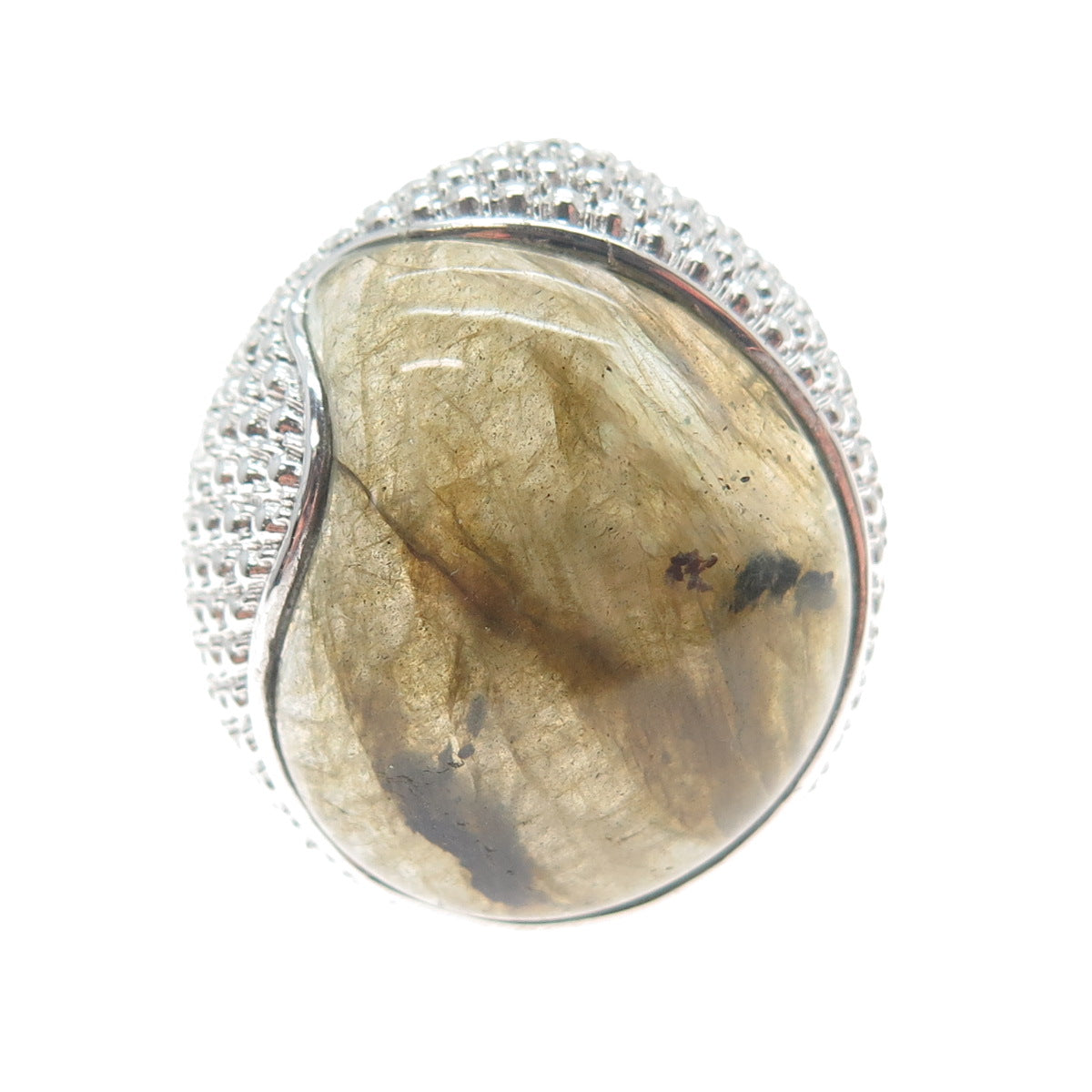 DSMK 925 Sterling Silver Real Labradorite Gemstone Ring Size 7.25