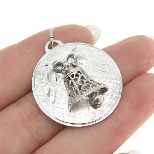 B. A. BALLOU & CO. 925 Sterling Silver Vintage Bell Round Pendant