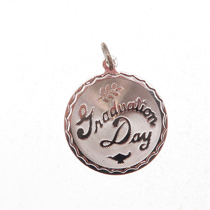 Spencer 925 Sterling Silver Vintage Graduation Day Charm Pendant