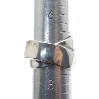 SILPADA Sterling Silver Vintage Modernist Crisscrossed Oxidized Ring Size 7.5