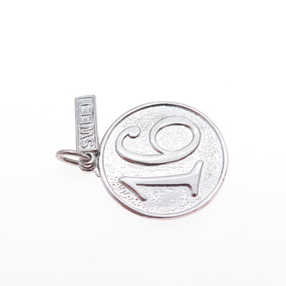 925 Sterling Silver Vintage Sweet 16 Tag Charm Pendant