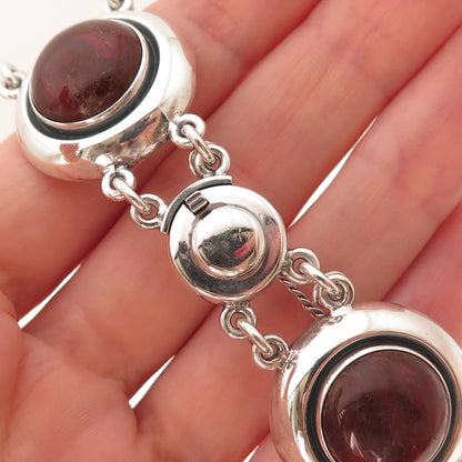 Niels Erik From 925S Sterling Silver Vintage Denmark Amber Modernist Bracelet 7"