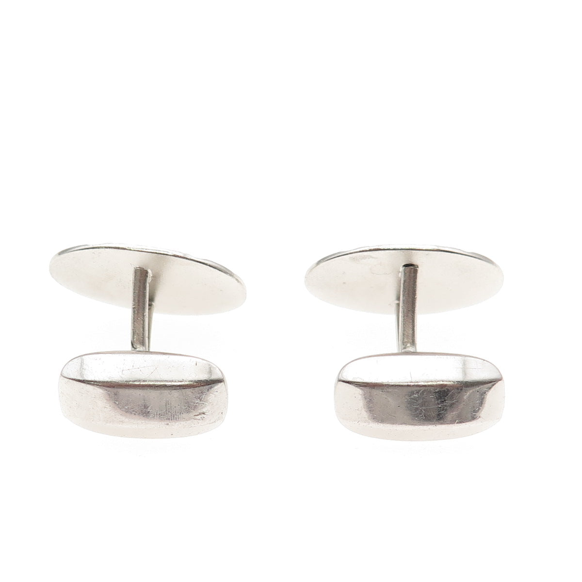 Simmons 925 Sterling Silver Antique Art Deco Engraved Floral Oval Cufflinks