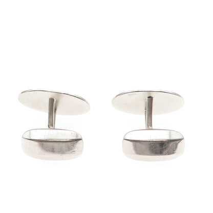 Simmons 925 Sterling Silver Antique Art Deco Engraved Floral Oval Cufflinks