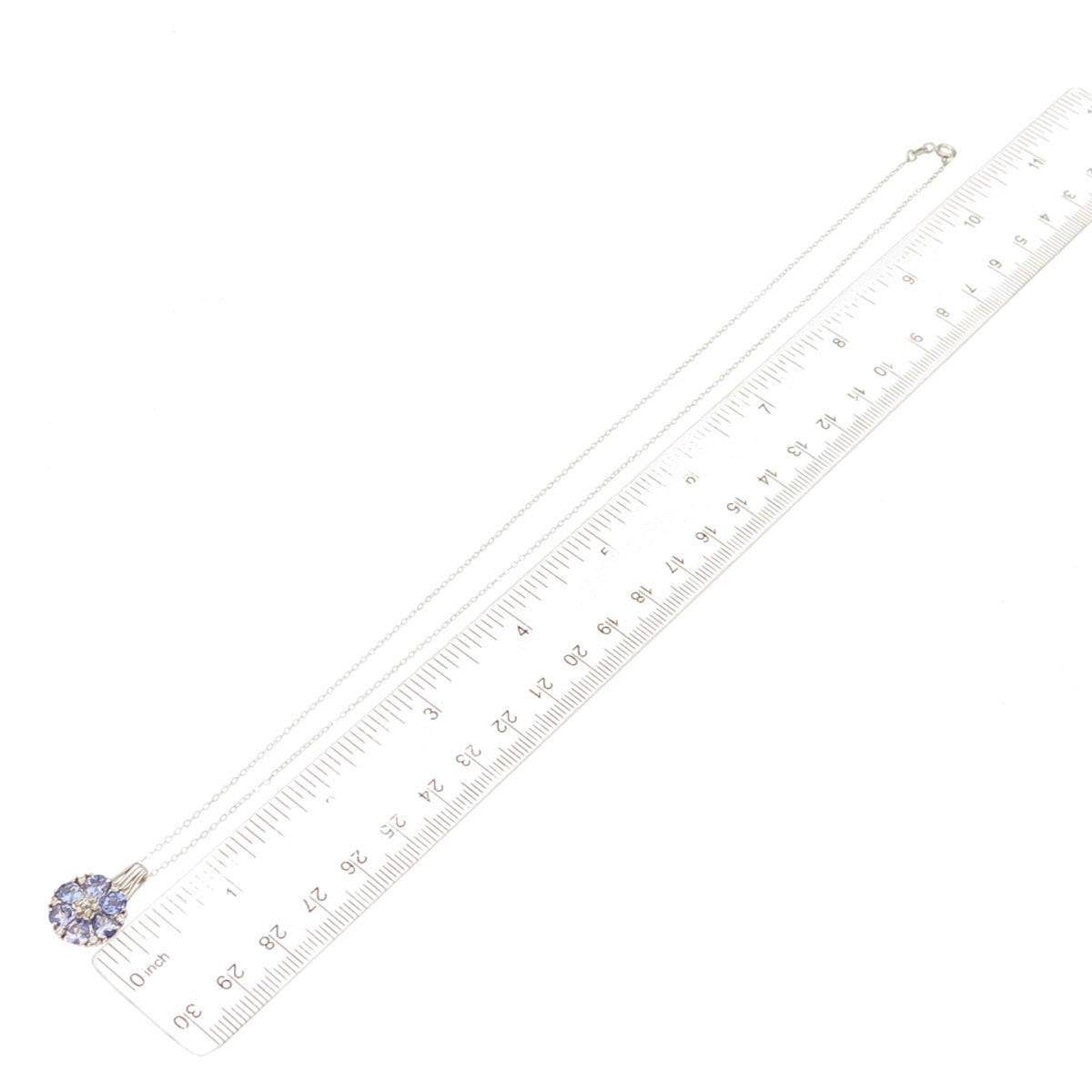 Chuck Clemency 925 Sterling Silver Real Tanzanite White Topaz Chain Necklace 20"