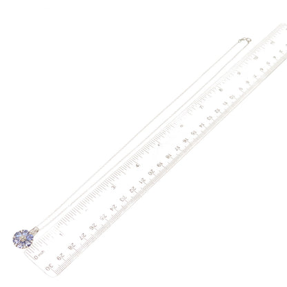Chuck Clemency 925 Sterling Silver Real Tanzanite White Topaz Chain Necklace 20"