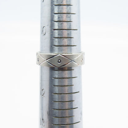 925 Sterling Silver C Z Etched Band Ring Size 11.25