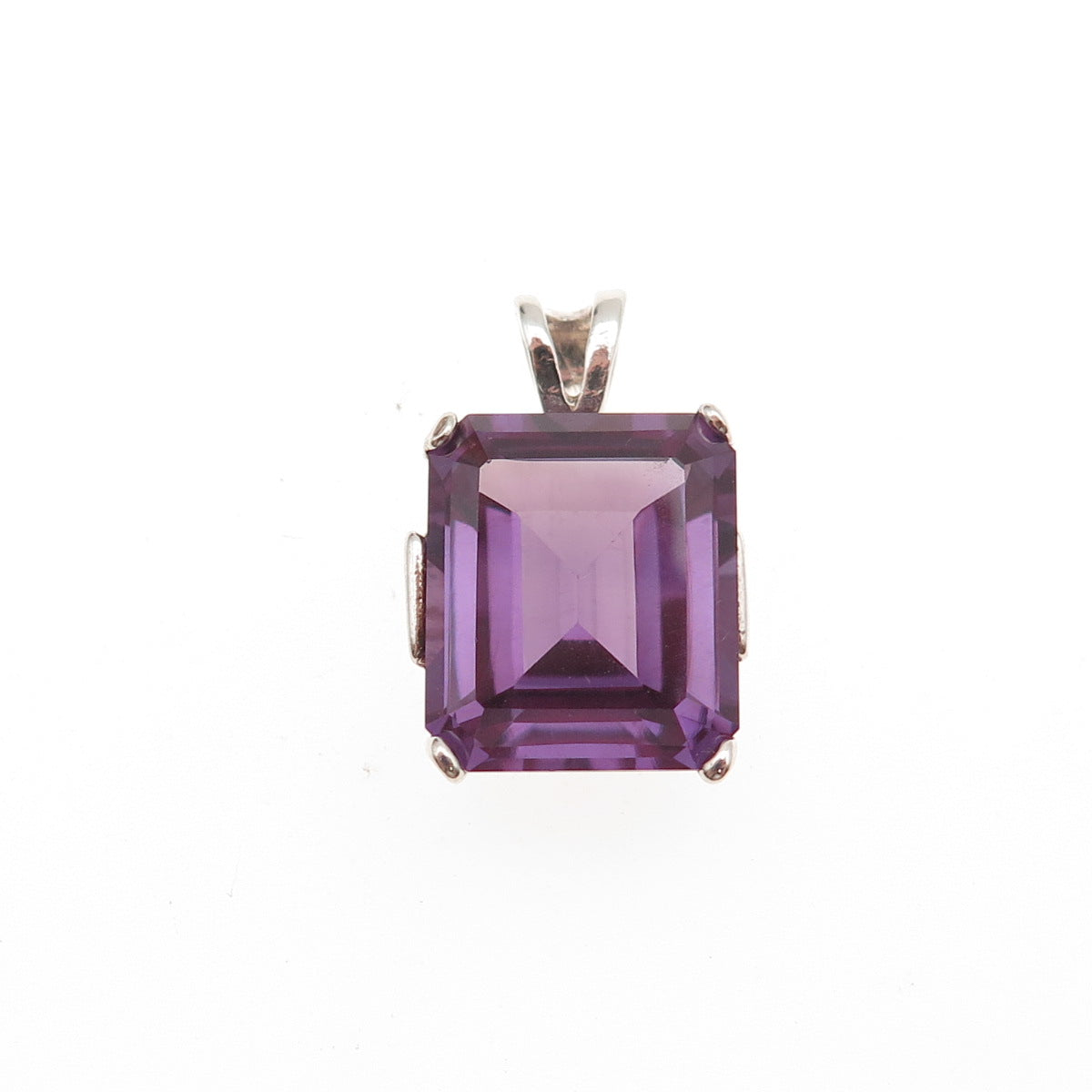 Chateau D’Argent 925 Sterling Vintage Lab-Created Peacock Sapphire Charm Pendant