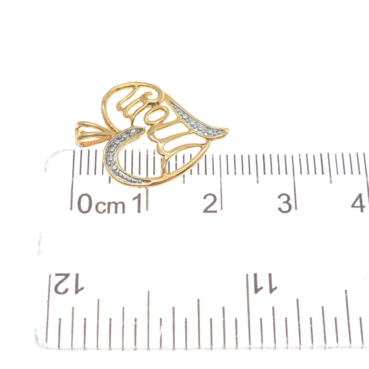 MICHAEL ANTHONY Sterling Silver Real Diamond Accent Mom Heart Minimalist Pendant