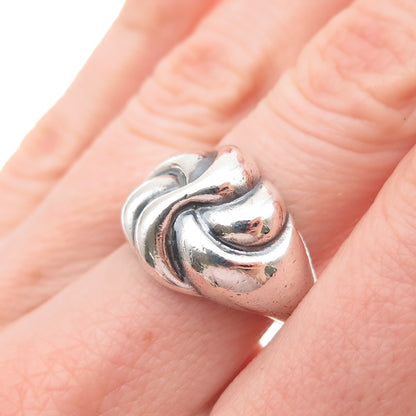 925 Sterling Silver Vintage Modernist Oxidized Ring Size 6.25