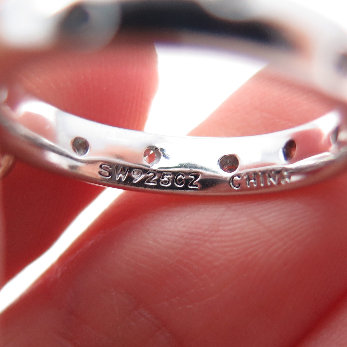 925 Sterling Silver Round-Cut C Z Engagement Ring Size 6