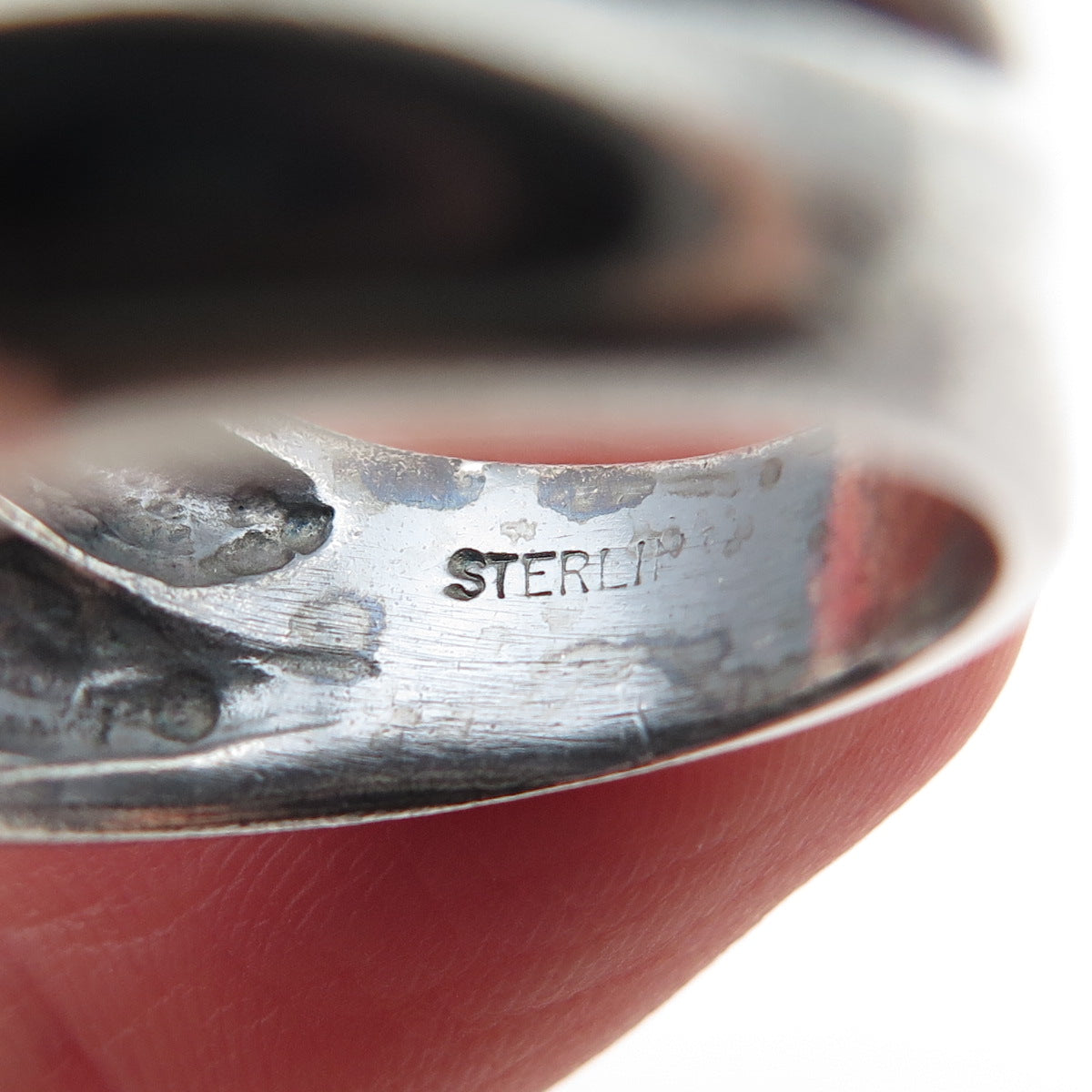 925 Sterling Silver Vintage Modernist Ribbed Dome Oxidized Ring Size 8