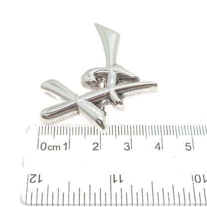 CHAPAL ZENRAY 925 Sterling Silver Vintage Friendship Modernist Pin Brooch