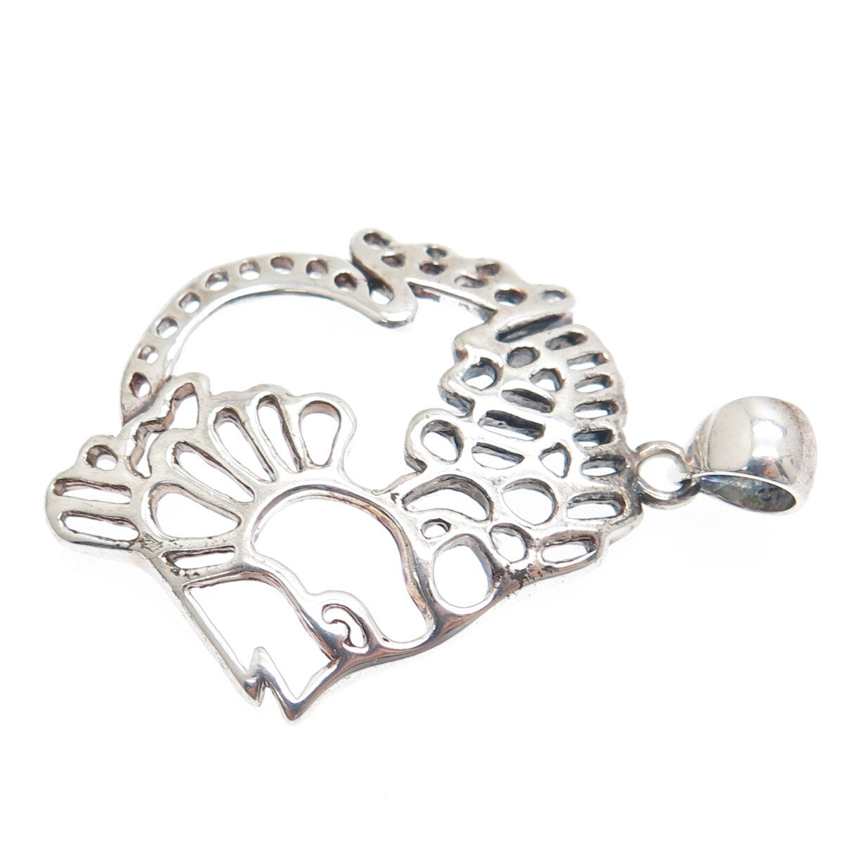 925 Sterling Silver Vintage Fish Charm Pendant