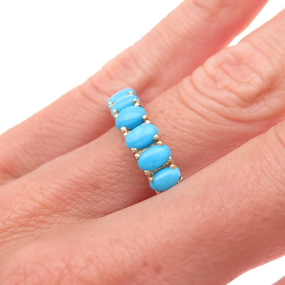 Chuck Clemency Sterling Gold Plated Real Sleeping Beauty Turquoise Ring Size 5
