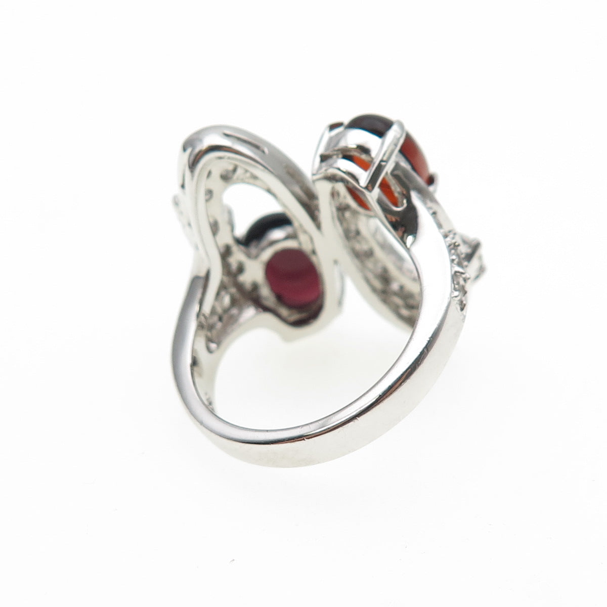 925 Sterling Silver Round-Cut C Z Modernist Ring Size 6.25