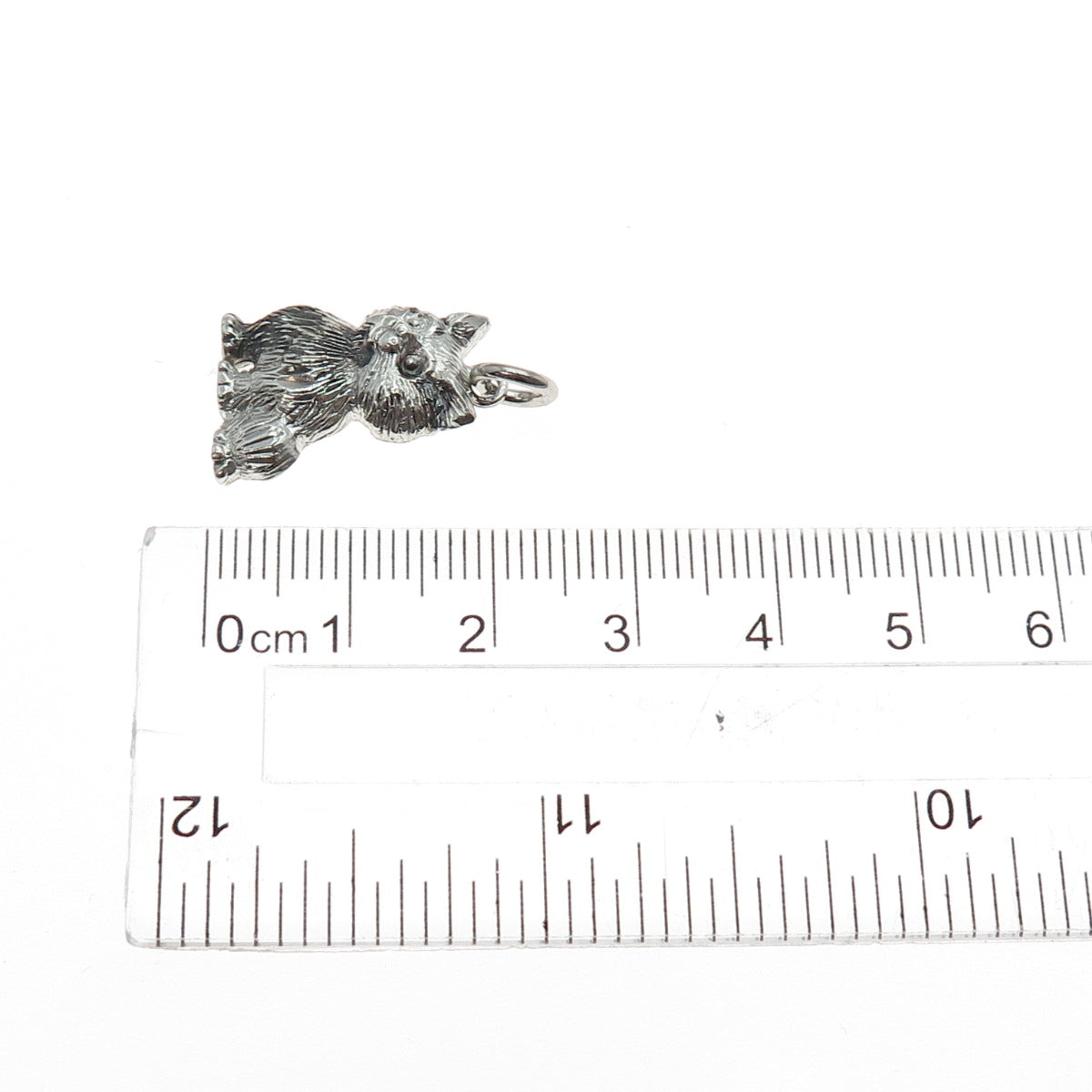 925 Sterling Silver Vintage Cat Oxidized Minimalist Charm Pendant